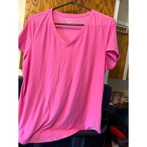 No Boundaries Womens Pink V-Neck Short Sleeve T-Shirt XXL 19 Casual Tee
